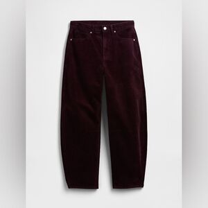 NWT Gap High Rise Barrel Corduroy Pants Eggplant
